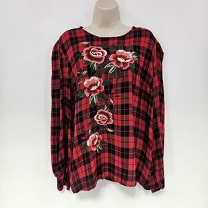 Umgee women's SZ L Boho‎ Peasant Tunic Top Cottagecore Fairy Romantic Embroidery